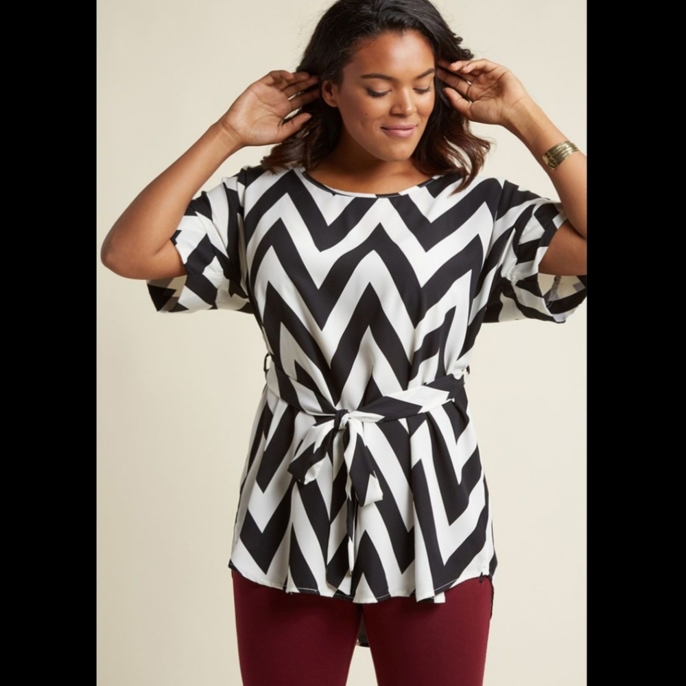 Modcloth Medium Format Memory Tunic In Chevron - image 2